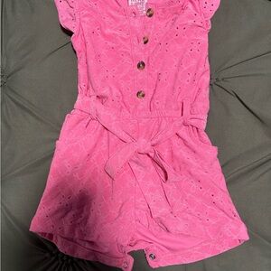 Pink Eyelet Kids Romper